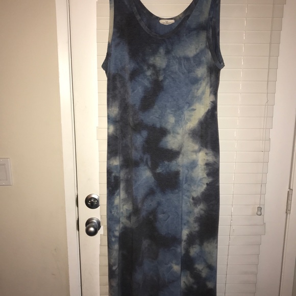 Dress Up Boutique Bodycon Blue tie dye Maxi - Picture 4 of 5